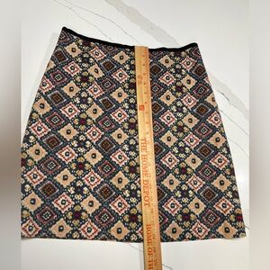 The Pencil Skirt J. Crew Boho Print, lined with zipper in back